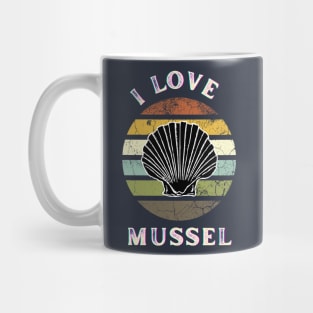 I Love Mussel - Vintage Retro Mug